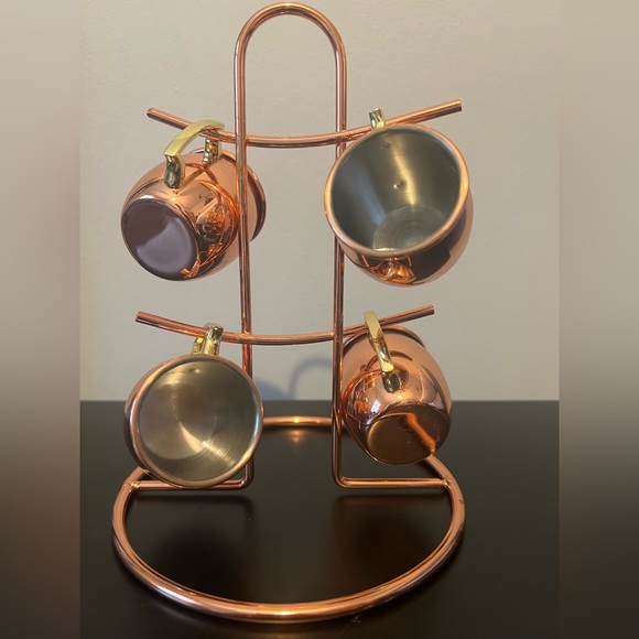 Mini Moscow Mule Copper Shot Glasses with Display Stand - Picture 2 of 4
